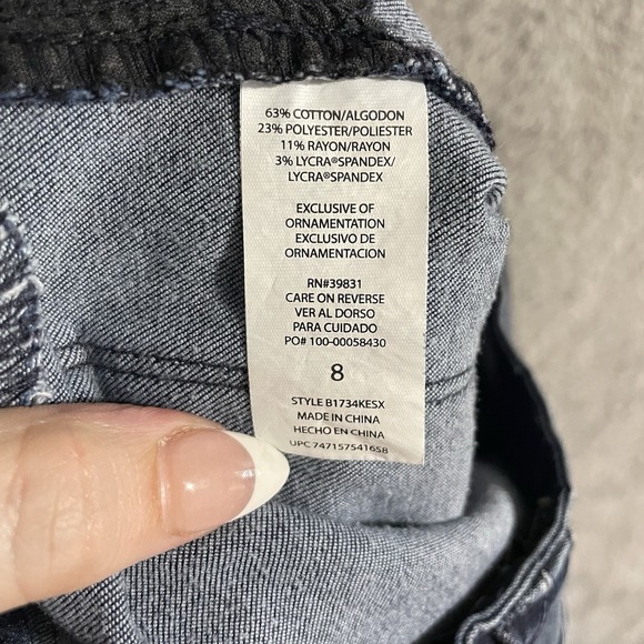 Democracy Jeans‎ Womens Size 8 High Rise Skinny Stretch Dark Wash Ankle Laced - Picture 3 of 8